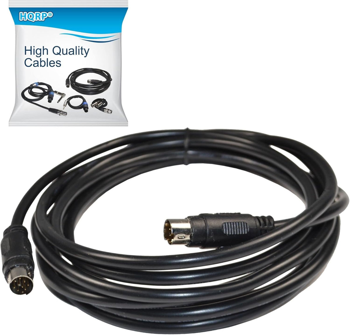 HQRP 9-pin Mini-DIN audio cable front view
