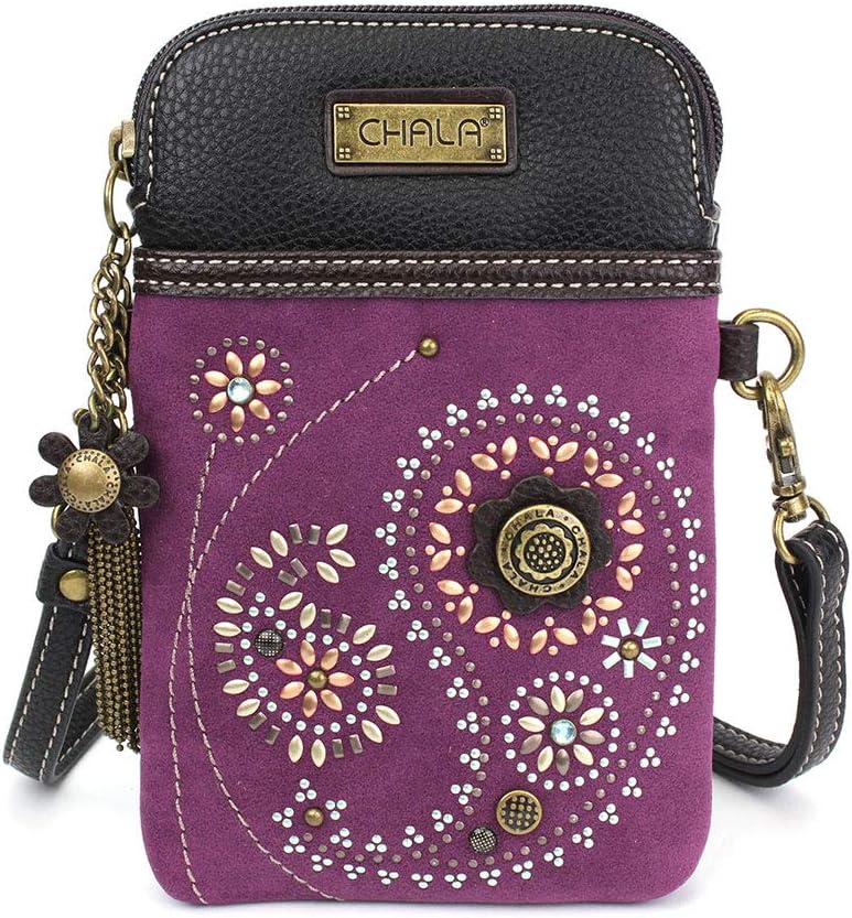 CHALA Dazzled Cell Phone Crossbody Purse zipper and hardware close up