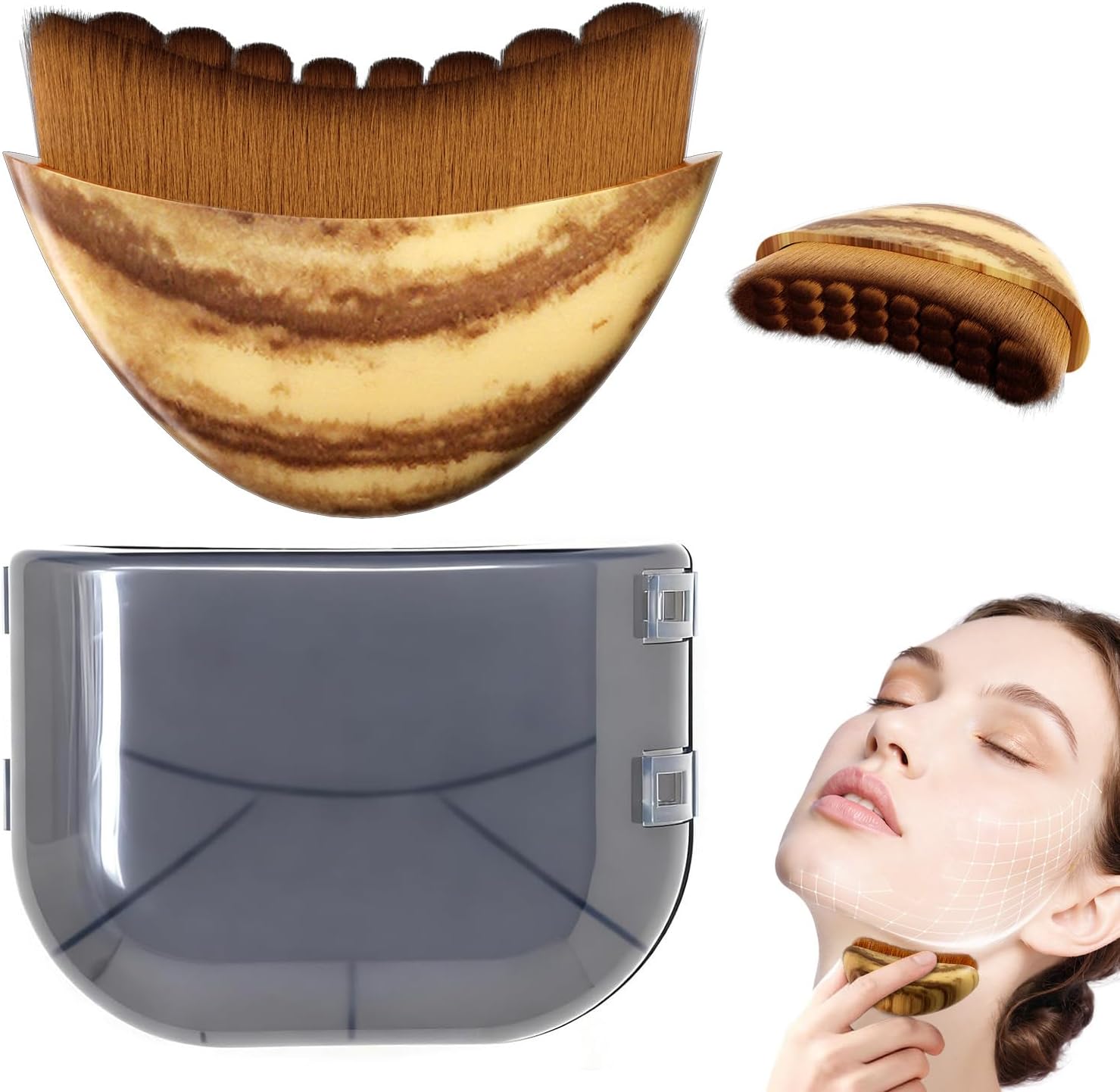 J2 Enterprise Lymphatic Contour Face Brush front view facial massager tool
