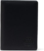 Herschel Raynor Passport Holder front view in black vegan leather