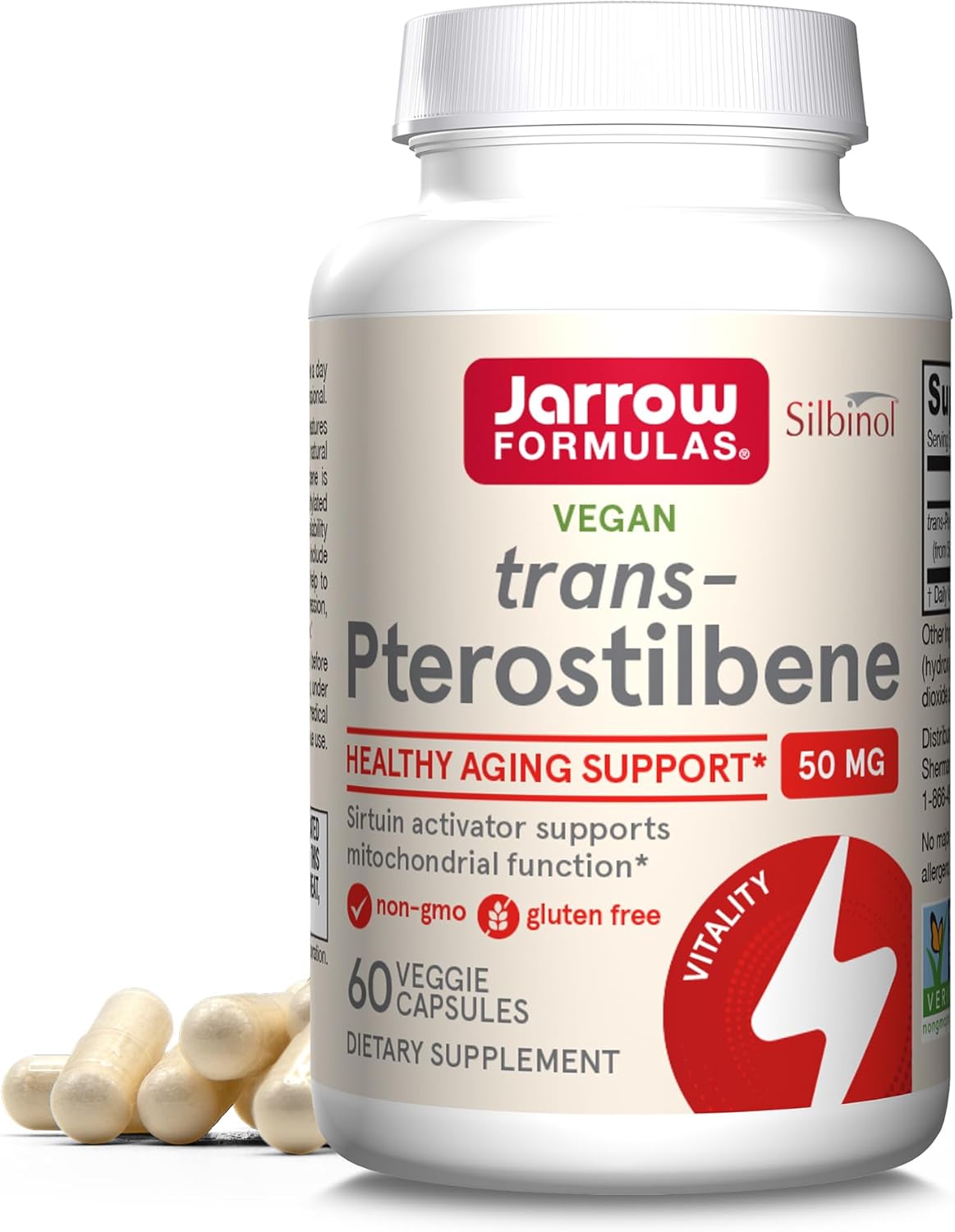 Jarrow Formulas Pterostilbene 50mg front bottle view