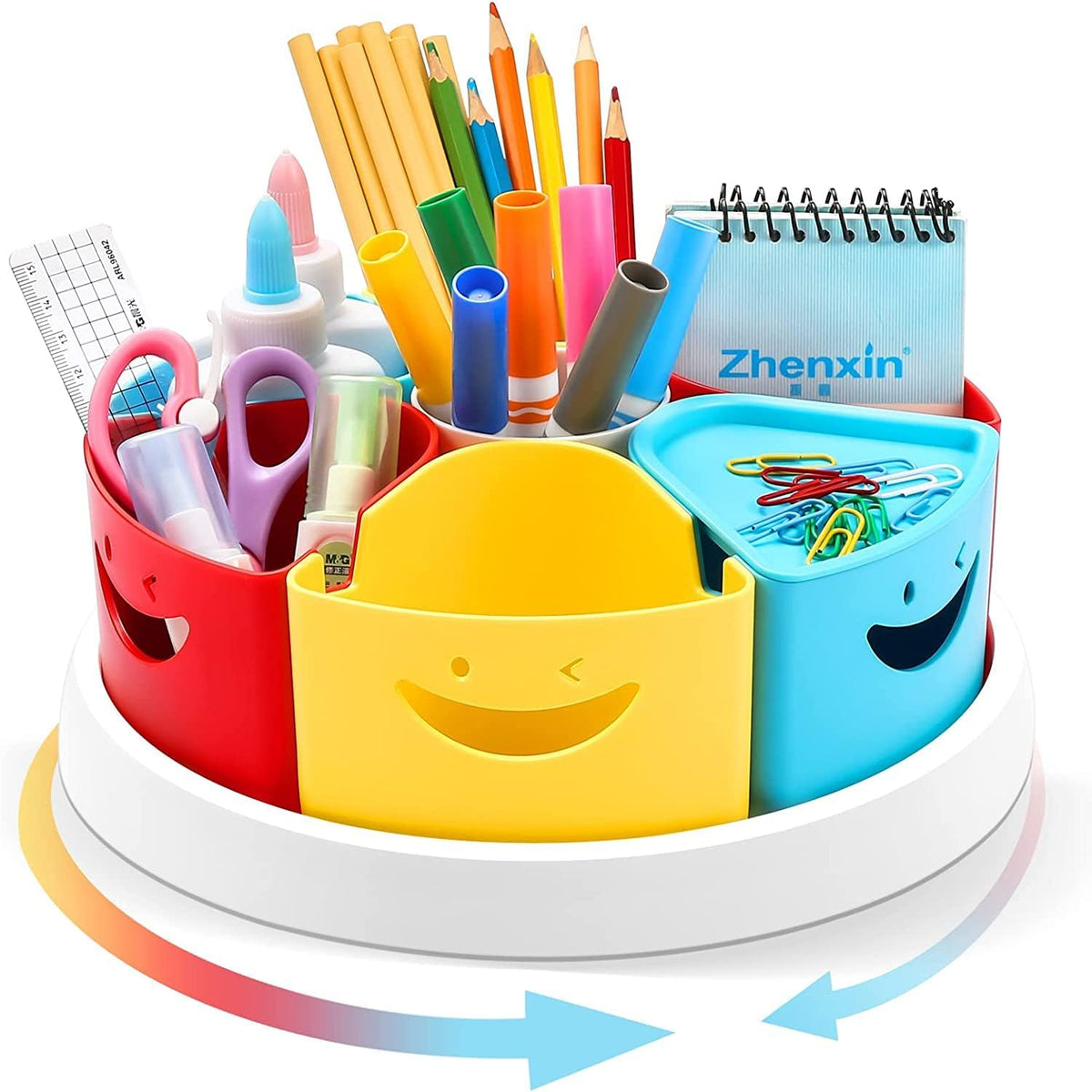 MeCids art supply storage and organizer front view showcasing rotating design