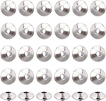 NBEADS 100 pieces 6 millimeter stainless steel spacer beads front view