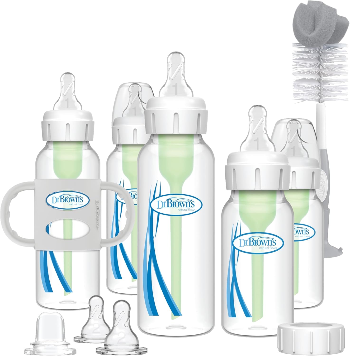 Dr. Brown's Anti-Colic Narrow Bottle to Sippy Gift Set front view