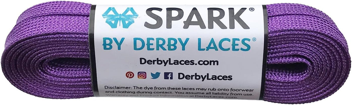 Derby Laces purple spark shoelace front view performance accessory