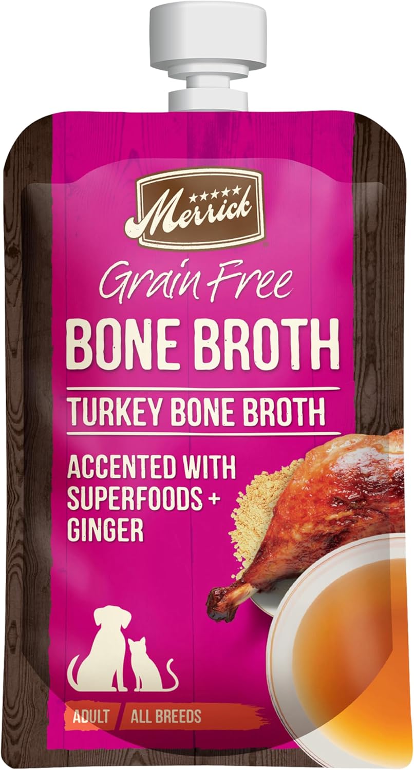 Merrick Grain Free Bone Broth, Premium Human Grade And Gluten Free Dog And Cat Food Topper Pouches, Chicken - 7 oz. Pouch - Image 14