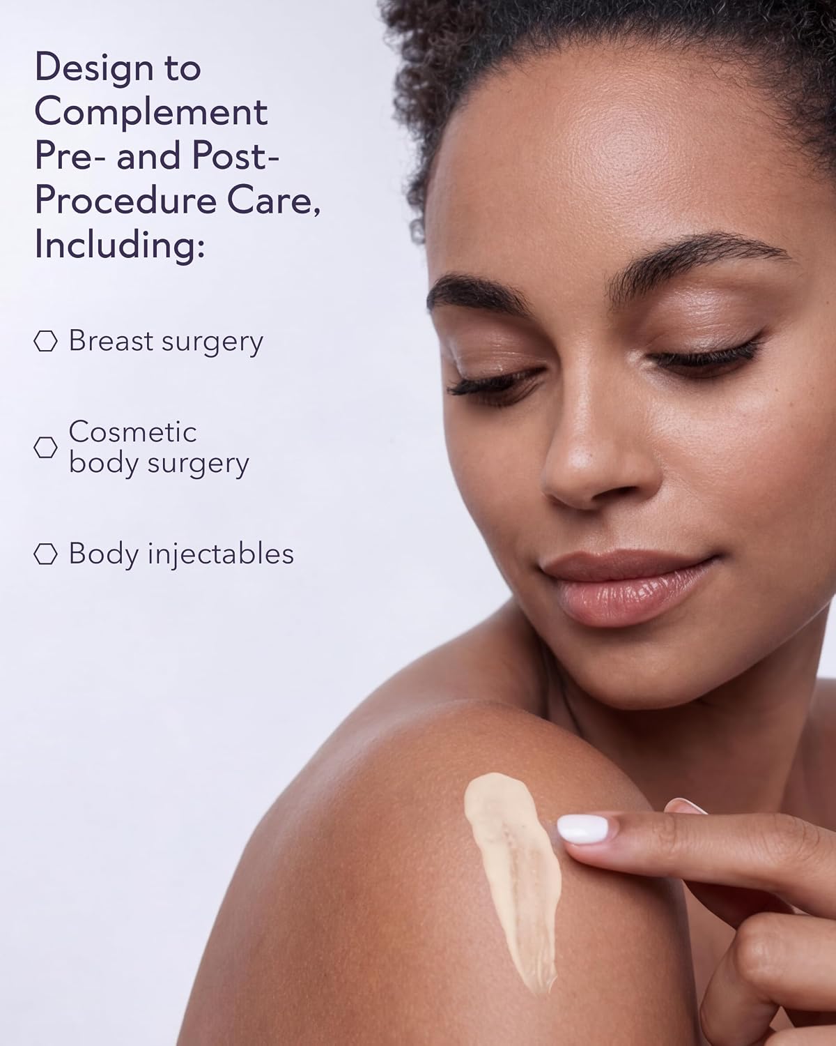 Texture shot of the Alastin unscented body recovery topical cream.