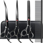 TINMARDA Dog Grooming Kit, Professional Stainless Steel Dog Grooming Scissors with Curved Shears, Pink Finger Rings - 4 Piece Sharp Durable Pet Shears for Dogs Cats At Home Salon-Quality Grooming - Image 12