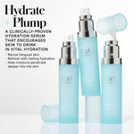 Lightweight clinical grade hydrating facial serum with pump dispenser