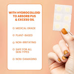 Transparent Biore acne patch applied on face