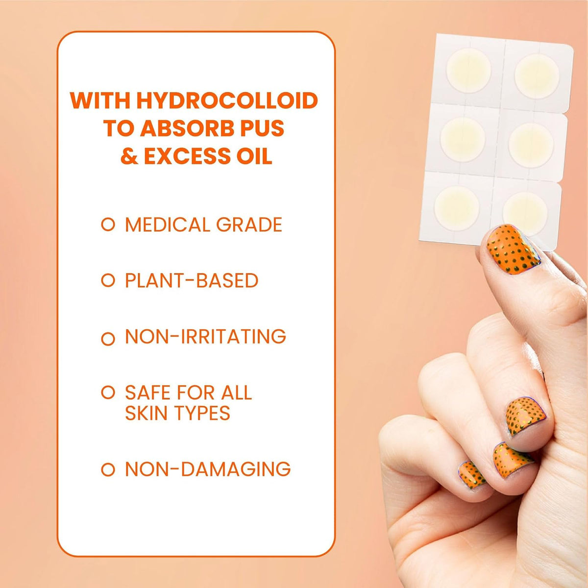 Transparent Biore acne patch applied on face