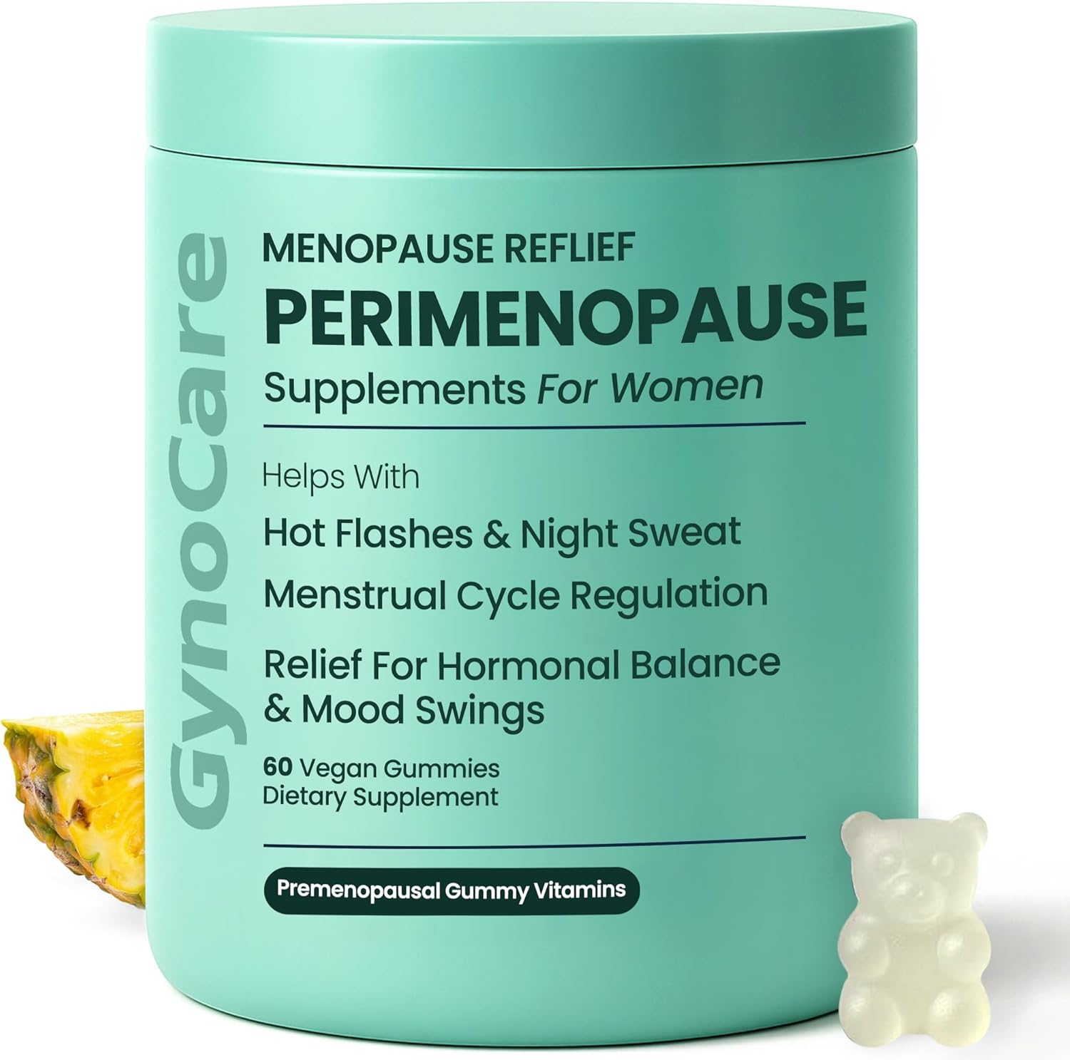 Terramed Just Think Comfort Perimenopause Supplements front view bottle of sixty vegan gummies for hormonal balance