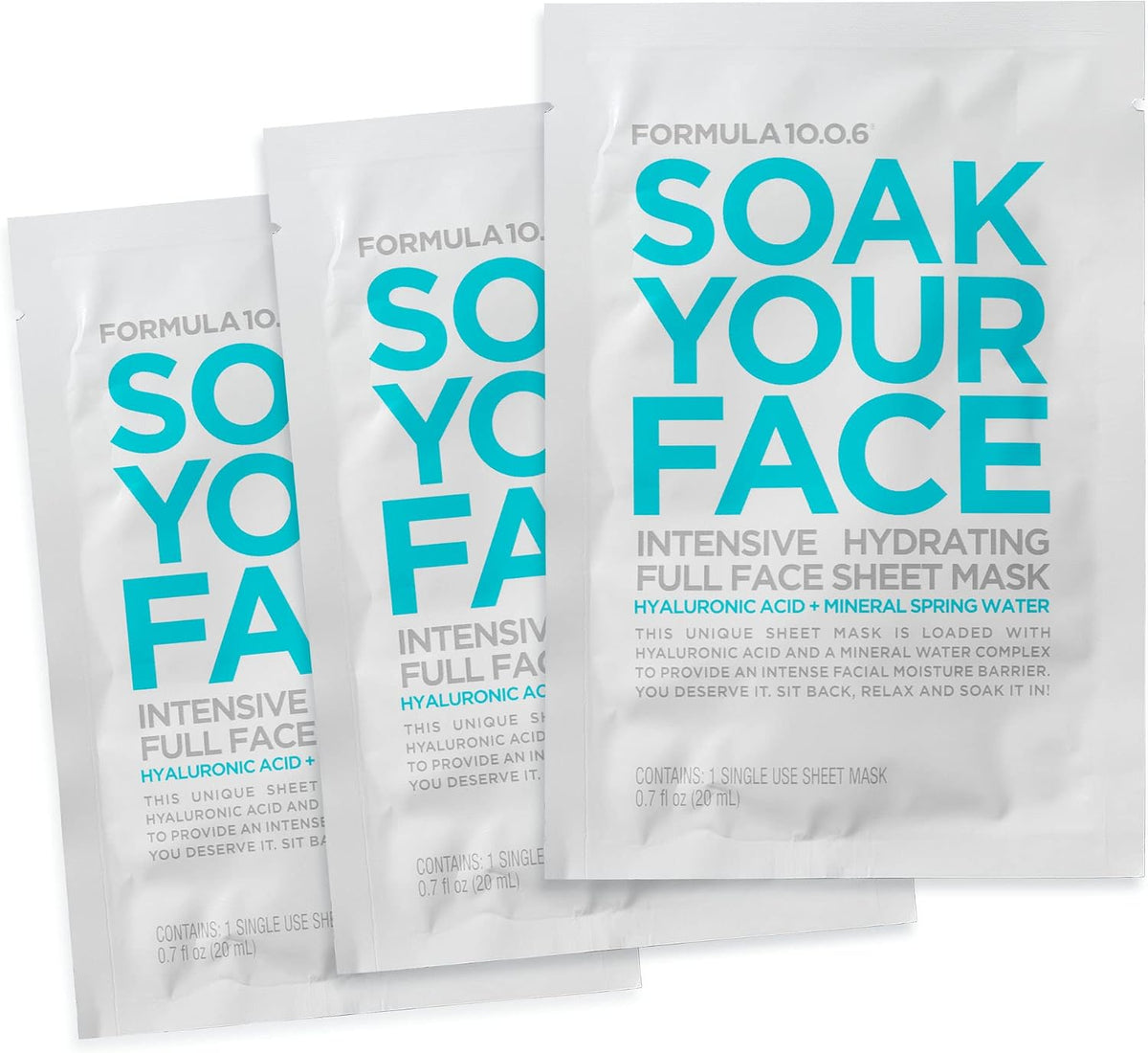 Formula 10.0.6 Soak Your Face Sheet Mask front view packaging