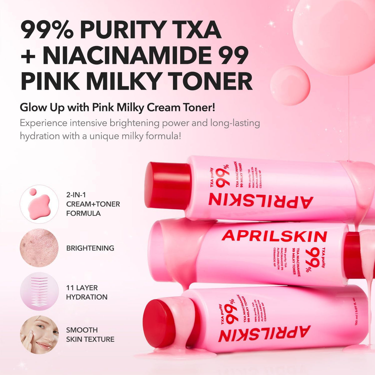 APRILSKIN K-Beauty brightening routine set highlighting the overnight wrapping mask container
