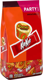 Individually wrapped American miniature peanut butter cups and wafer bars