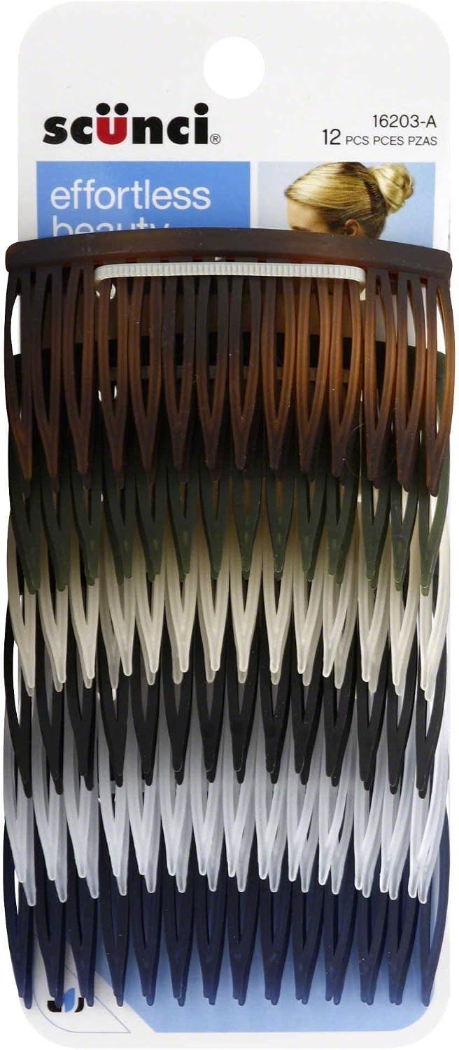 Scünci Effortless Beauty Assorted Side Combs front view hair accessory