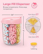 AMOOS pill box open compartments showcase