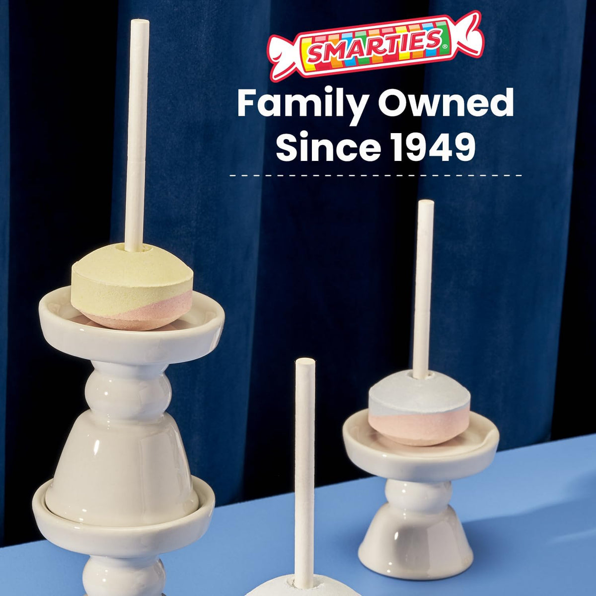 Allergen free vegan and gluten free Smarties lollipops packaging