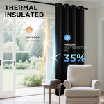 Joydeco 108 inch curtain set installed in living room