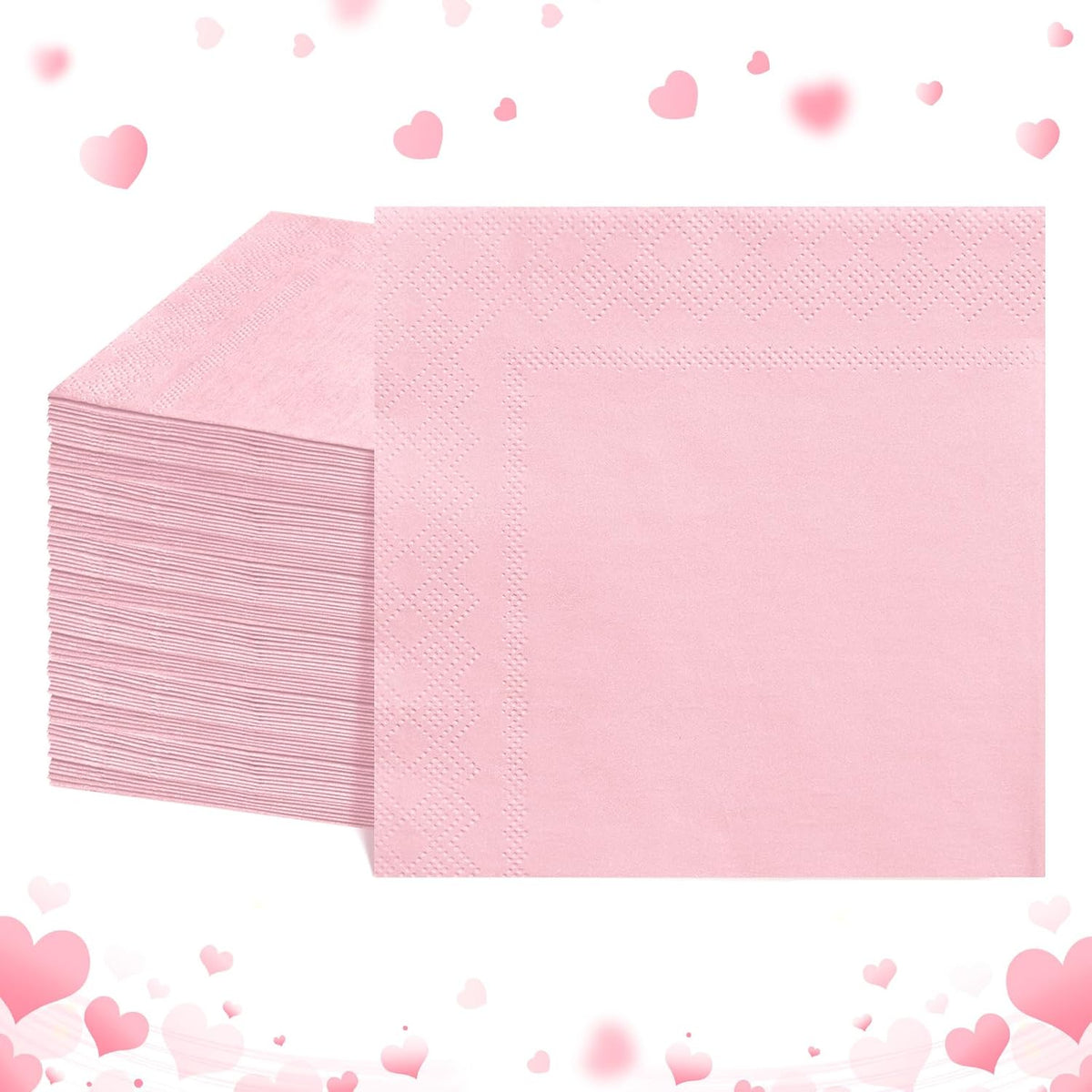 NatNarr light pink cocktail napkins pack of 120 front view
