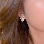 Norlso festive red ball earrings paired display