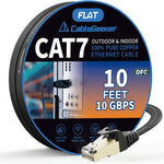 Cat7 Shielded Flat Ethernet Cable, 50 ft, 10Gbps, White | 600MHz, Shielded Flat Design, Gold-Plated RJ45, for Routers, Gaming Setups, Home Offices, and Space-Saving Runs Along Walls - Image 9