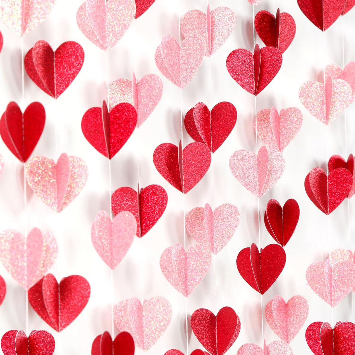Hugfond 3D heart garland front view hanging banner decoration
