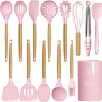 Oannao silicone kitchen utensils set front view
