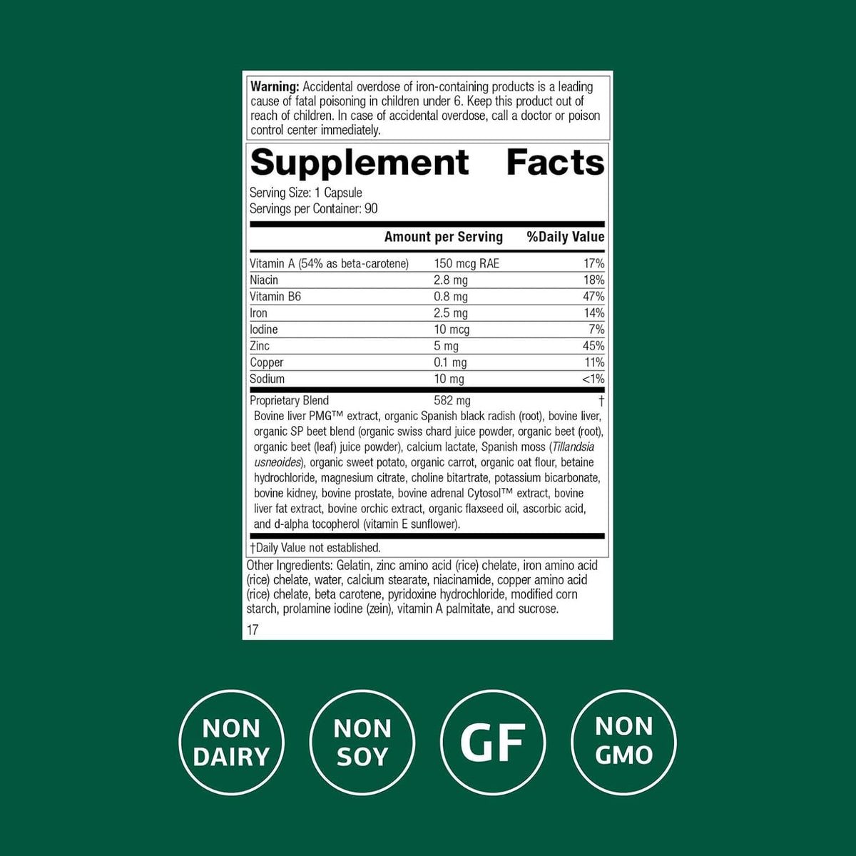 Standard Process Livaplex, Bowel, Digestion & Liver Support, 90 Capsules - Image 2