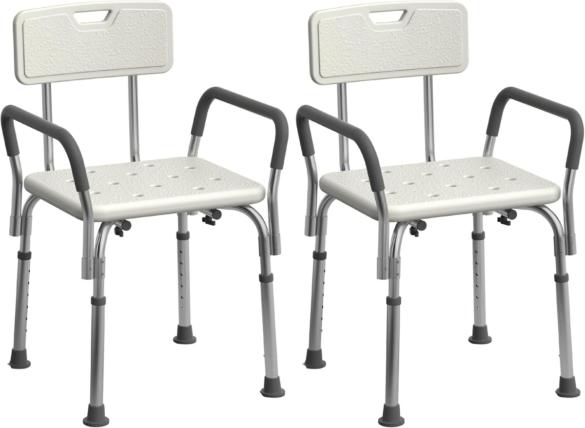 Medline Shower Chair Seat with Padded Armrests and Back | Heavy Duty Shower Chair for Bathtub | Slip Resistant Shower Seat with Adjustable Height | Shower Chair for Inside Shower with 350 lb Capacity - Image 9