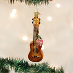 Old World Christmas ukulele ornament side angle
