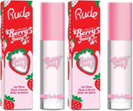 Rude Cosmetics Berry Juicy Lip Gloss packaging and strawberry theme