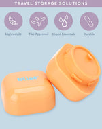 Leak proof travel size cosmetic jars pack with mini application spatula