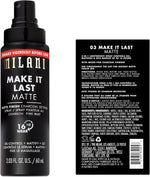 Milani matte oil absorbing primer and setting spray packaging details