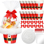Sliner Acellegic Christmas empty gift baskets front view showing the festive Santa Claus suit design with black belt detail.