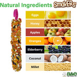 Close up of A&E Cage Company Smakers egg flavor treat stick for birds