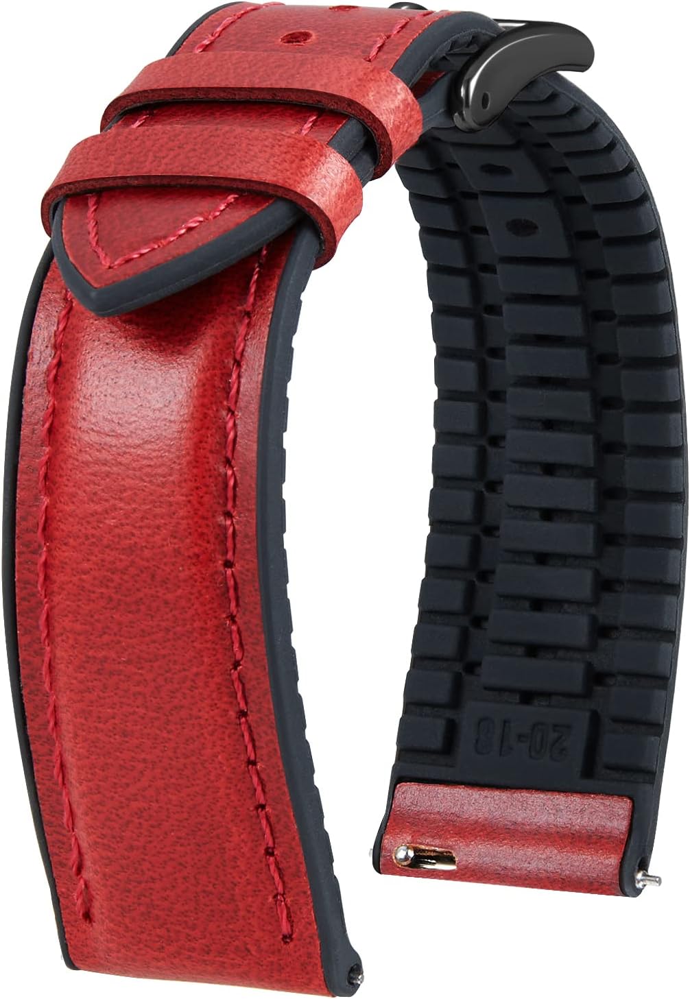 BINLUN Leather Watch Band 14mm 16mm 18mm 19mm 20mm 21mm 22mm Quick Release Premium Oil Wax Leather and Breathable Silicone Hybrid Watch Bands Replacement Strap for Men Women - Image 11