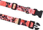Mihqy red flower XS dog collar flat lay product view