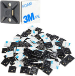 XHF self adhesive cable zip tie mounts front view showing black square base for wire management