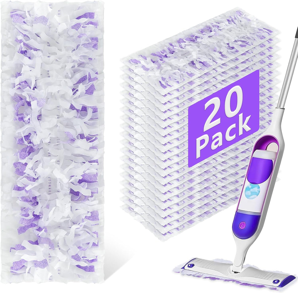 DOCXCDO disposable power mop refill pads twenty pack front packaging view.