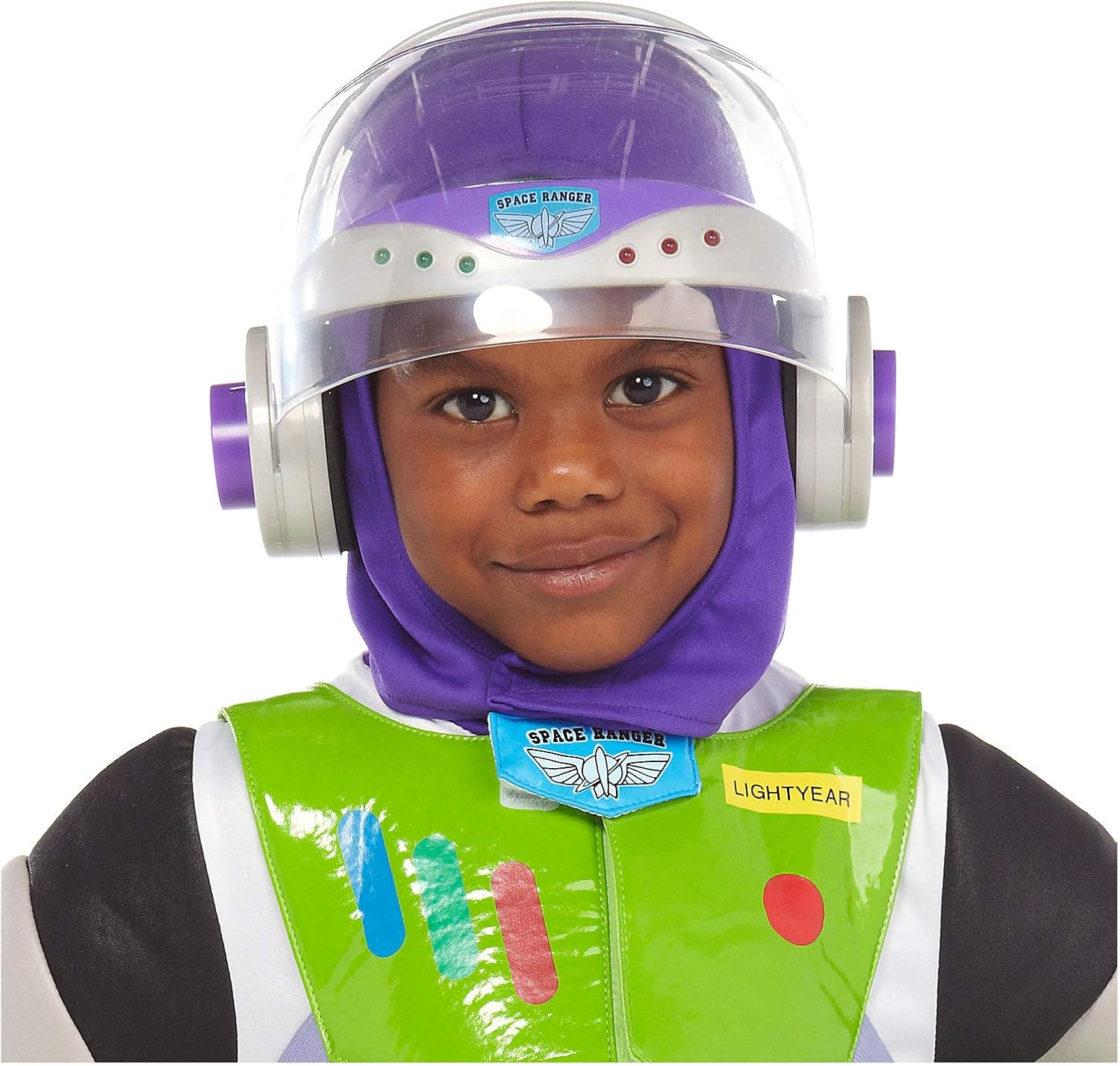 Disney Buzz Lightyear light up costume helmet front view showing clear visor