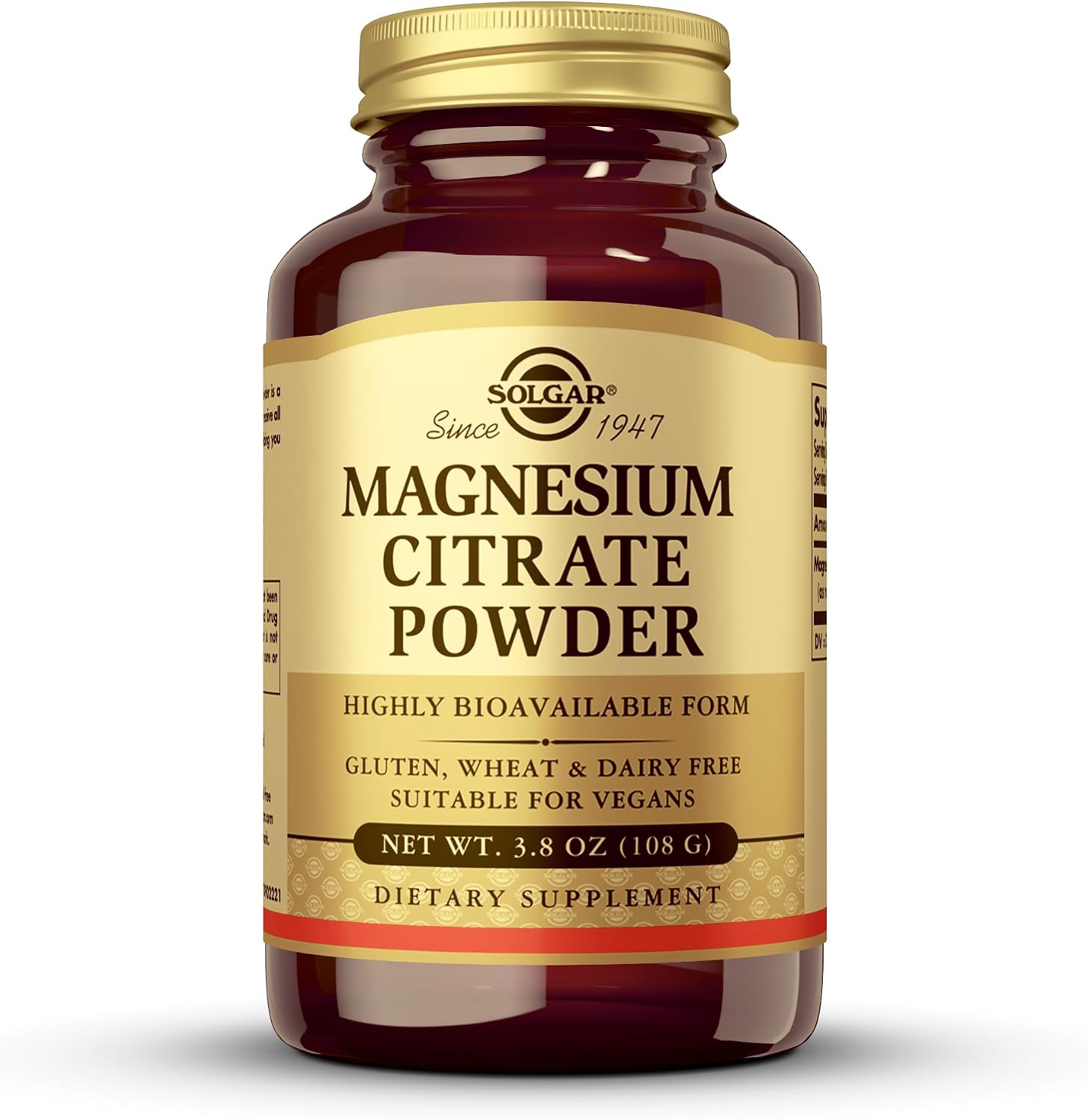 Solgar Magnesium Citrate Powder front view bottle