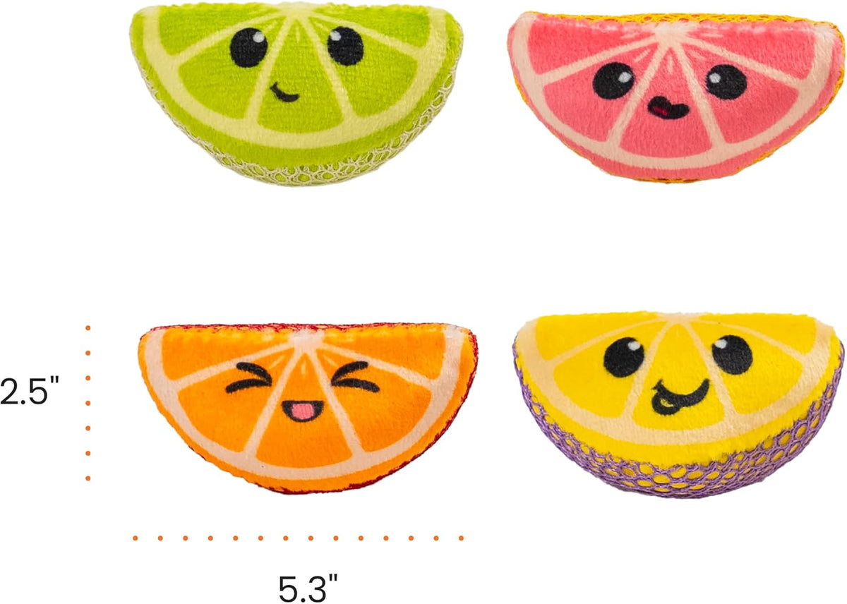 Close up of textured fabric on cat chew toys