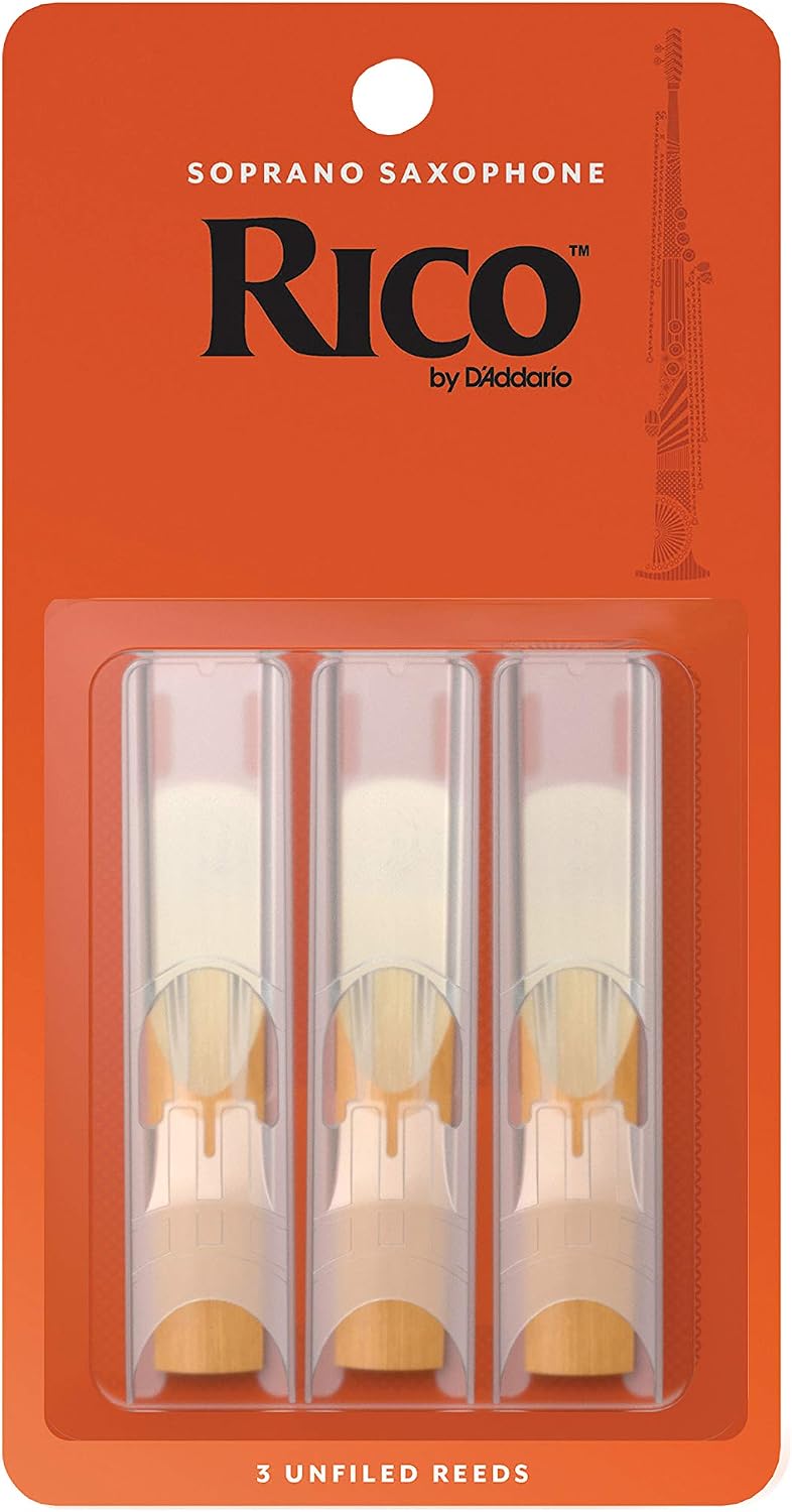 Orange themed brand packaging for Rico instrument reeds