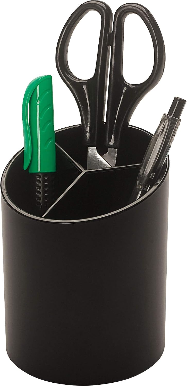 Manaloom black plastic desk organizer set of two