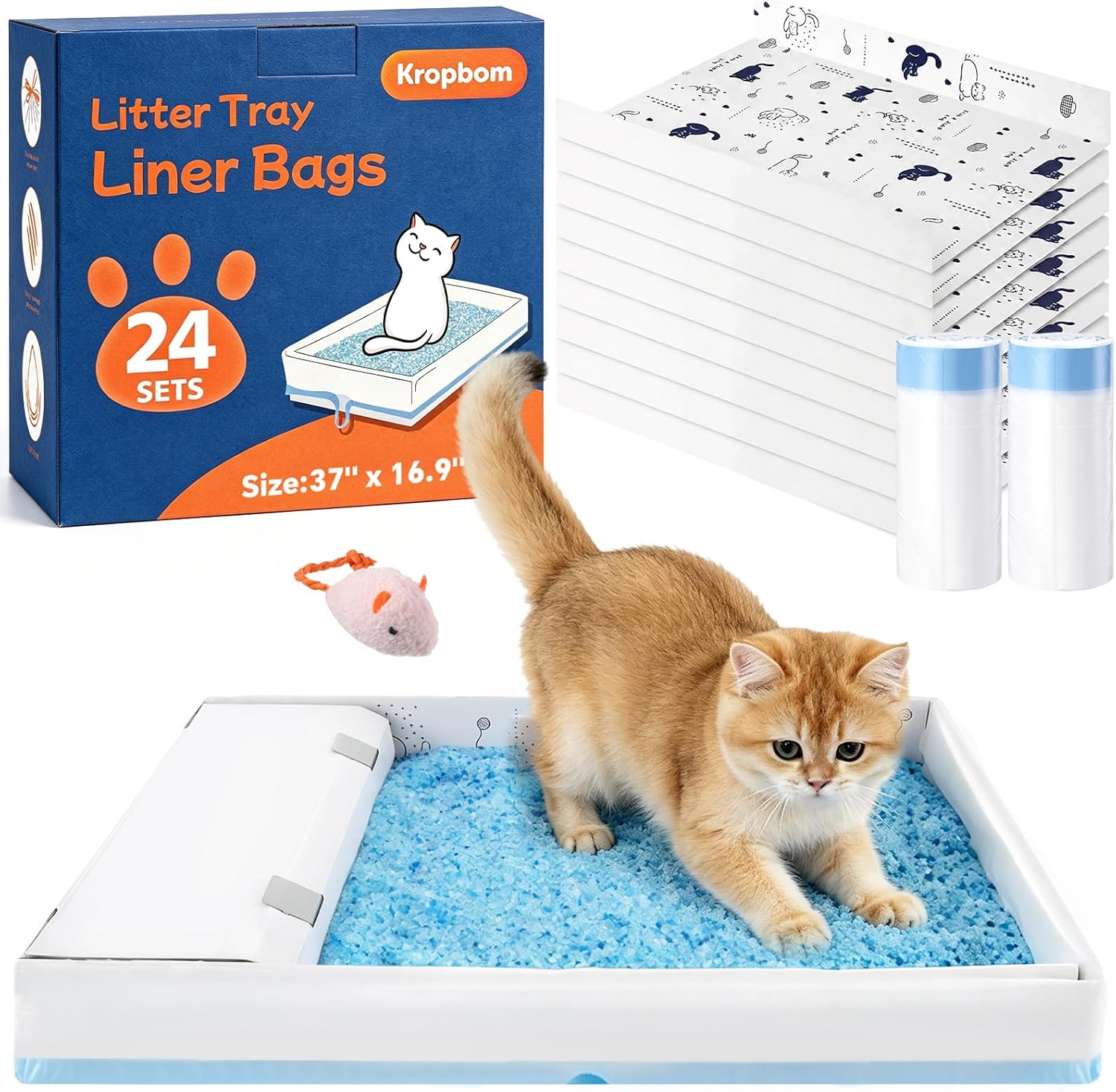 KropBom cat litter box liners packaging front view