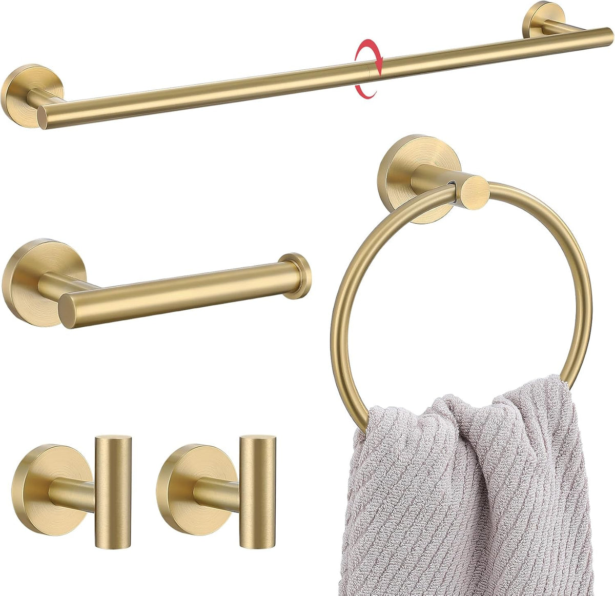 Lairuier bathroom accessories set front view showing all five pieces