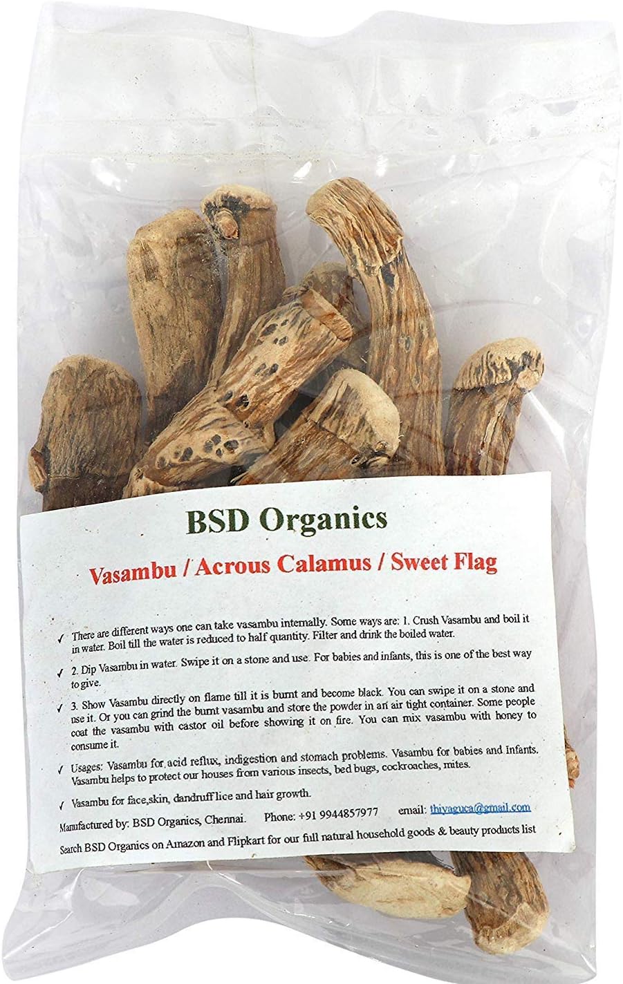 Sweet Flag/Acrous Calamus/Vasambu - 500 gram(1.1 pounds) - Image 1