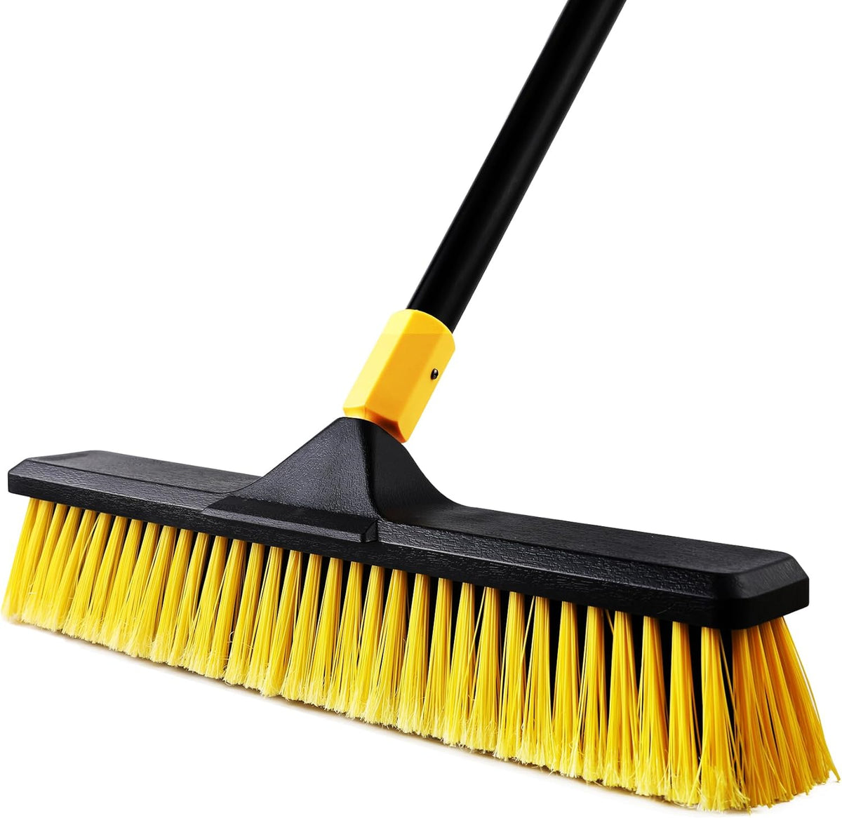 Yocada 18 inch heavy duty outdoor push broom front view for commercial patio cleaning.