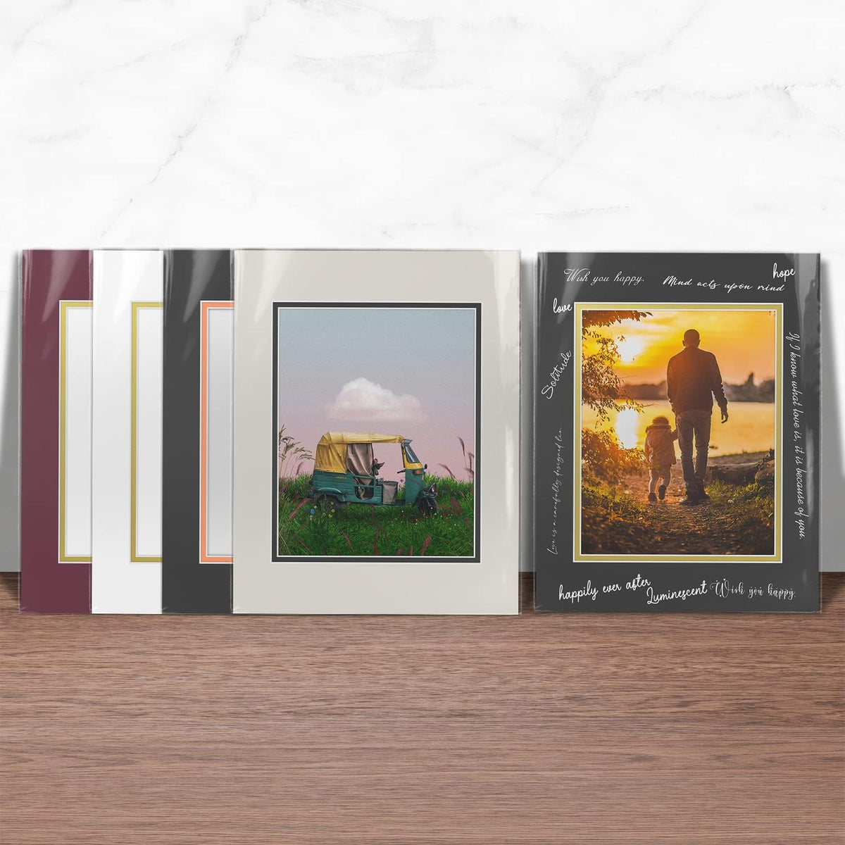 Golden State Art 10-pack picture mats stack arrangement